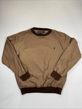 Polo Golf by Ralph Lauren Brown Houndstooth Crewneck Pullover